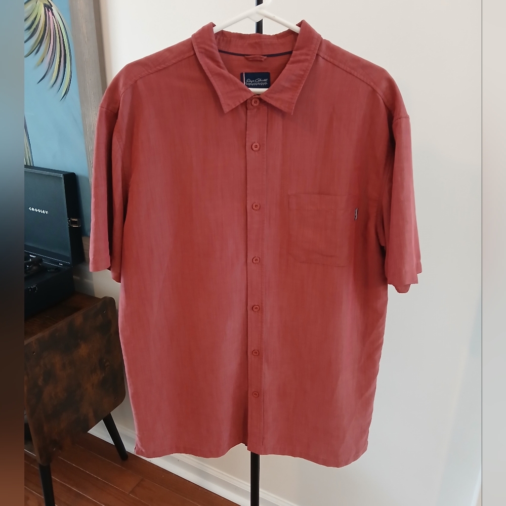 O'Neill Men's Casual Rust Button Down Shirt